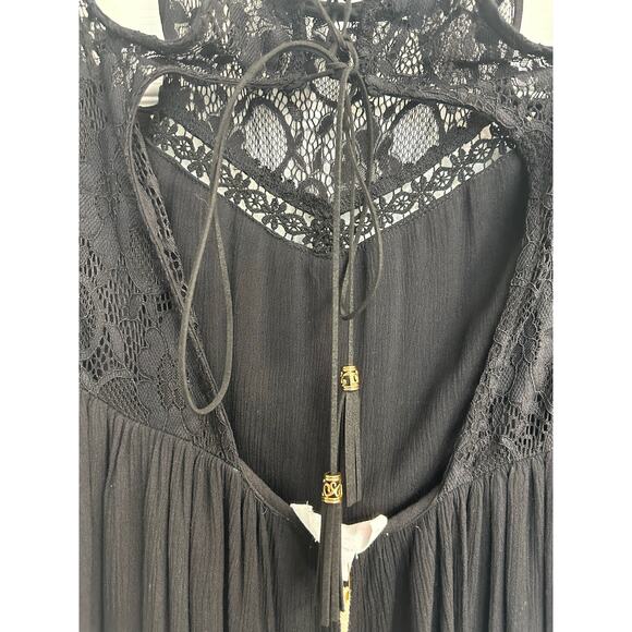 L’Atiste By Amy Black Little Dress Laced Crochet Flared Whimsigoth Women Medium - Picture 6 of 11